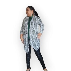 Chic Zebra Pattern Drape Cardigan